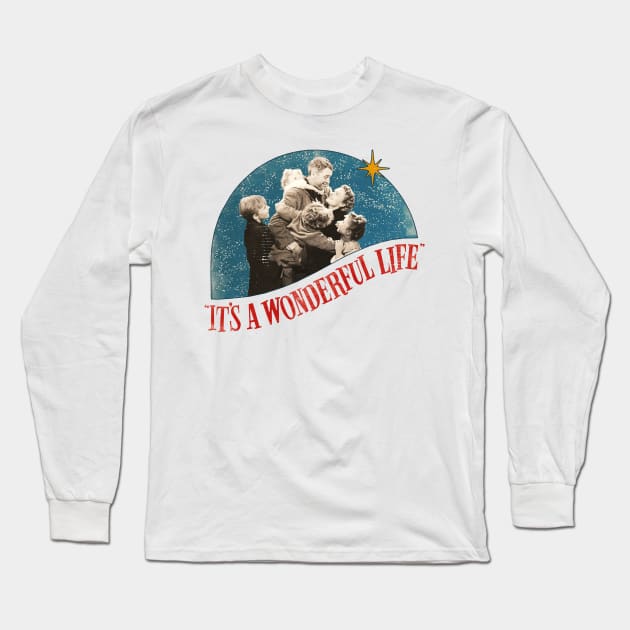 It's a Wonderful Life Distressed Classic Christmas Long Sleeve T-Shirt by darklordpug